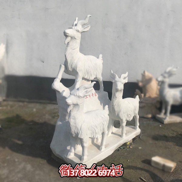 十二生肖石雕擺件，美化園林景觀