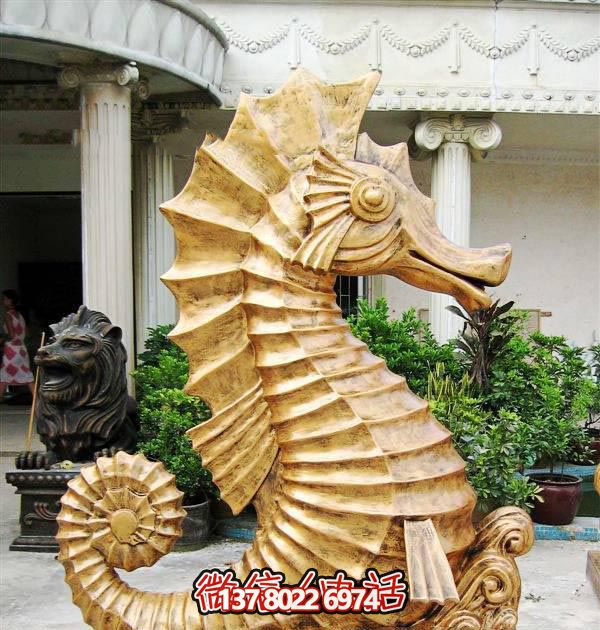 海馬玻璃鋼雕塑，創(chuàng)意林里擺放裝飾
