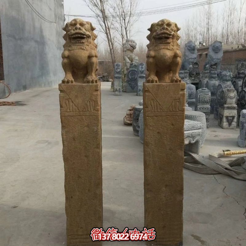 砂巖拴馬柱擺件，為你的寺廟門(mén)口增添優(yōu)雅氣息