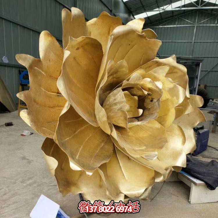 不銹鋼蓮花擺件，彩繪噴漆外觀