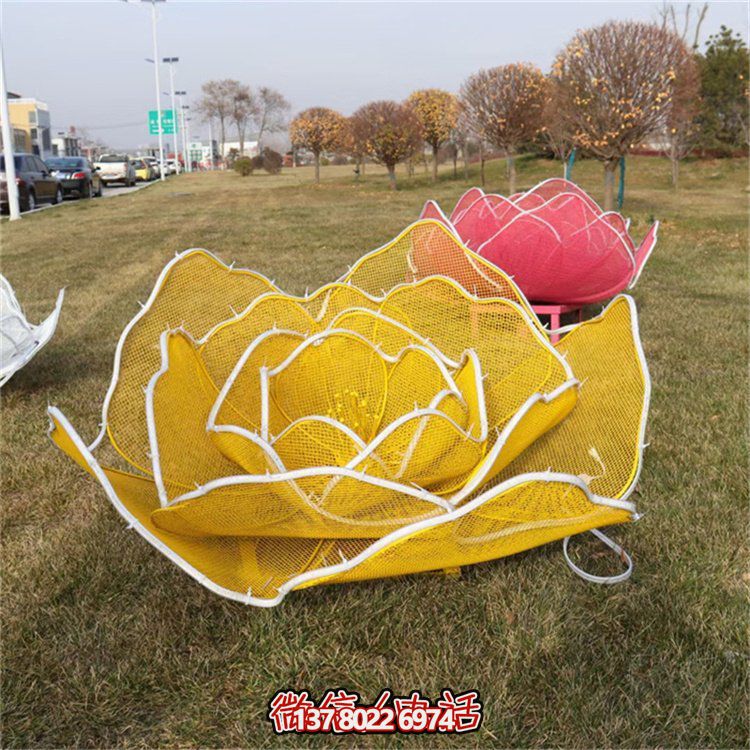 不銹鋼玫瑰花鏤空雕塑擺件，點綴戶外公園花園
