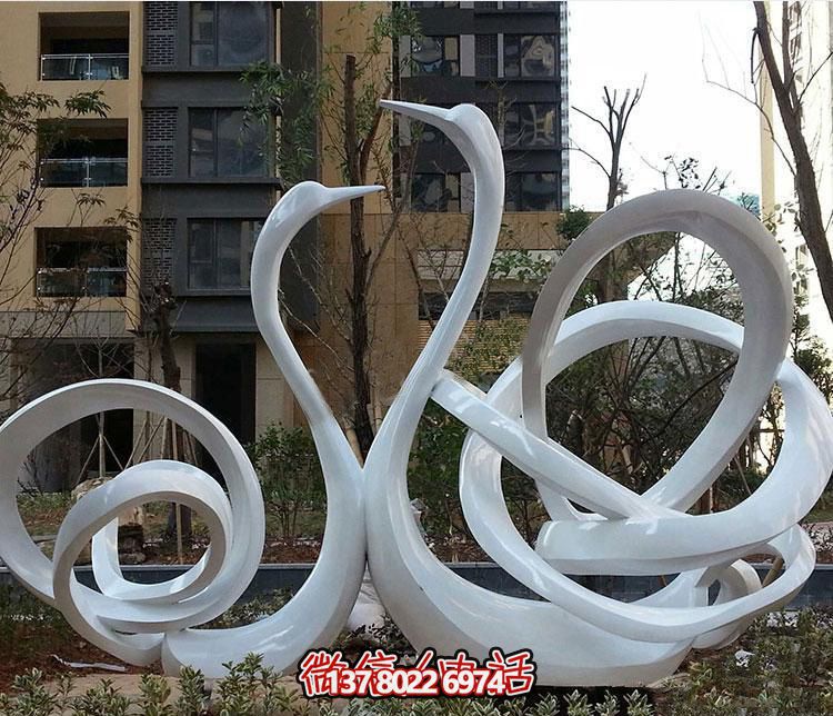 創(chuàng)意天鵝雕塑，為公園和小區(qū)帶來抽象的藝術(shù)氛圍