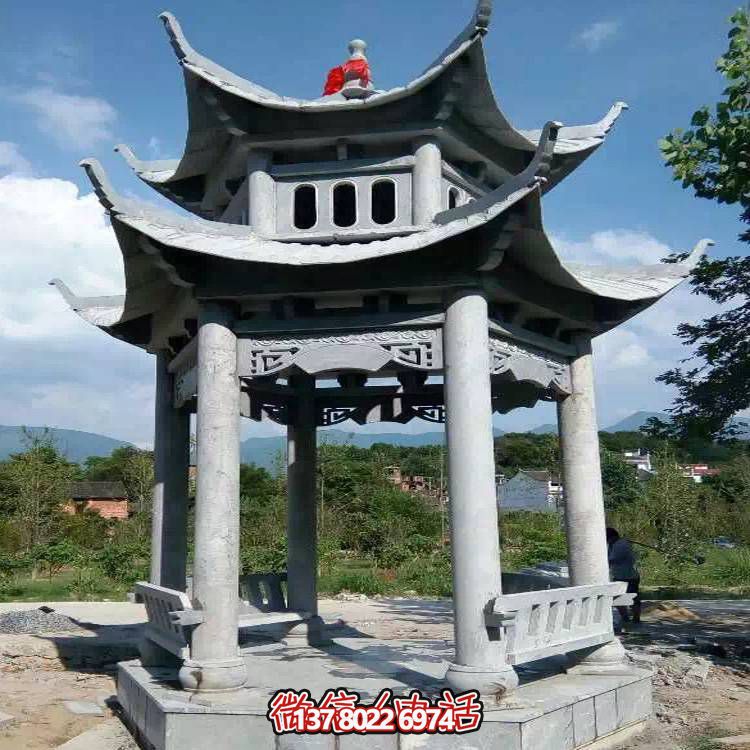 優(yōu)雅雙層石雕涼亭，給您的園林添彩