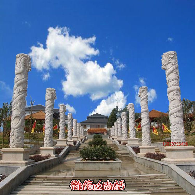 漢白玉龍柱石雕，傳承中華園林文化精髓