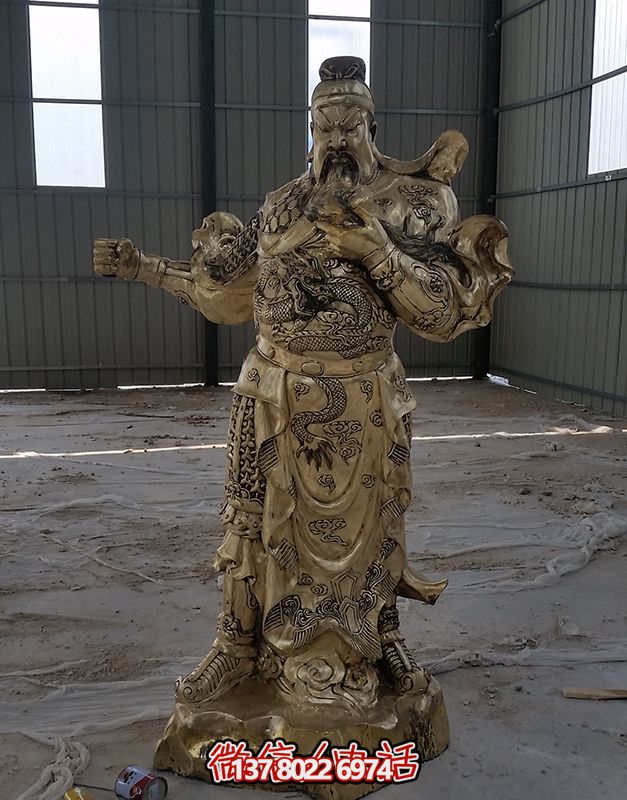 開業(yè)大吉，關(guān)公佛像黃銅雕塑，招財(cái)進(jìn)寶