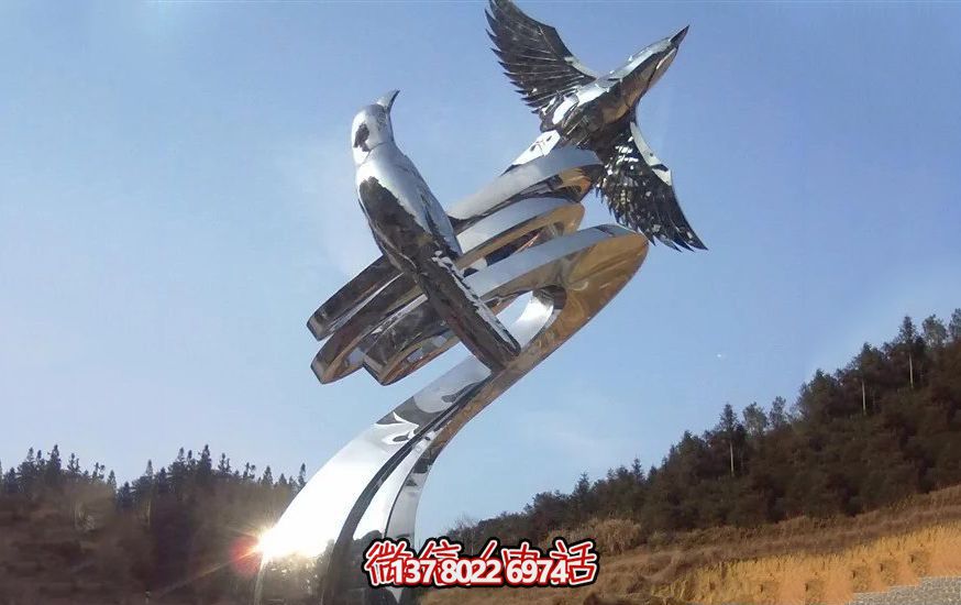 不銹鋼和平鴿雕塑，營(yíng)造和諧的園林景觀
