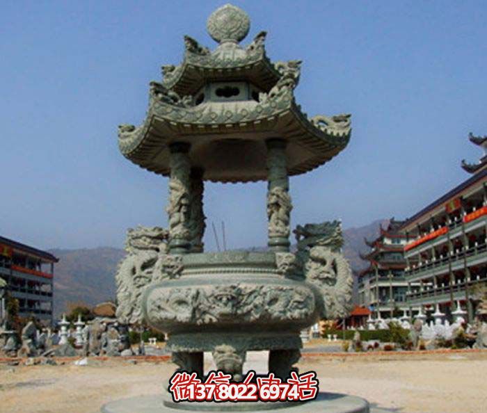 仿古寶蓋龍浮雕香爐，點(diǎn)綴景區(qū)廣場(chǎng)