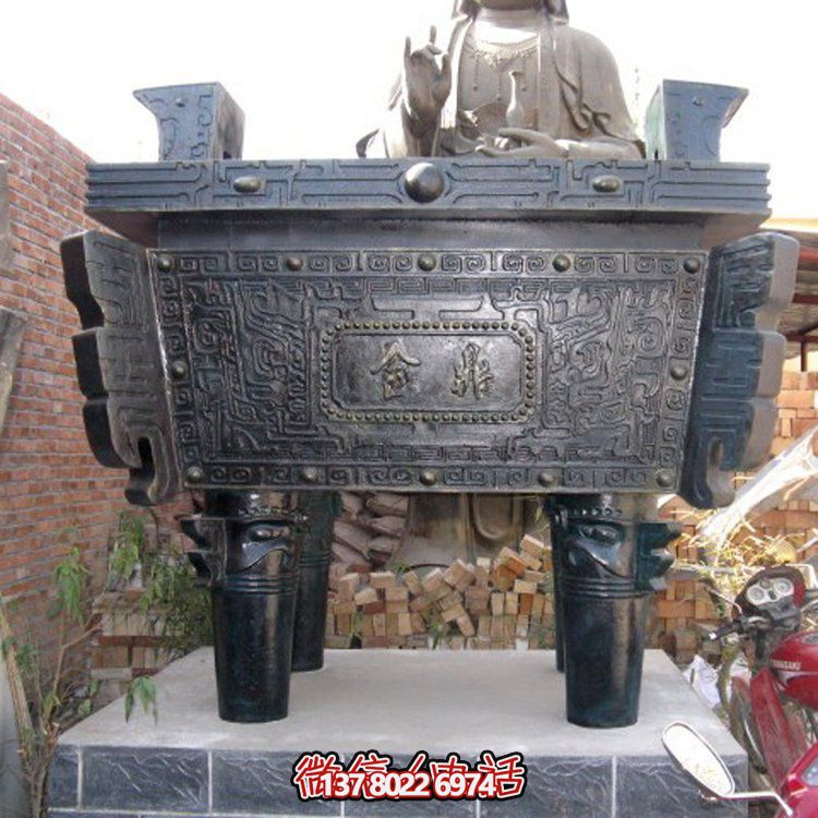 精美佛教用品銅香爐擺件，長方形裝飾家居