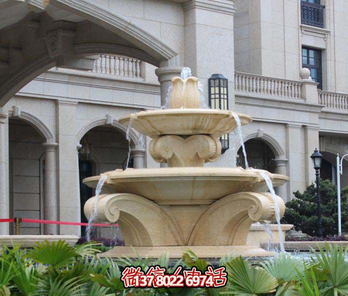 歐式風(fēng)格大理石噴泉雕塑，美化酒店、廣場(chǎng)、景觀