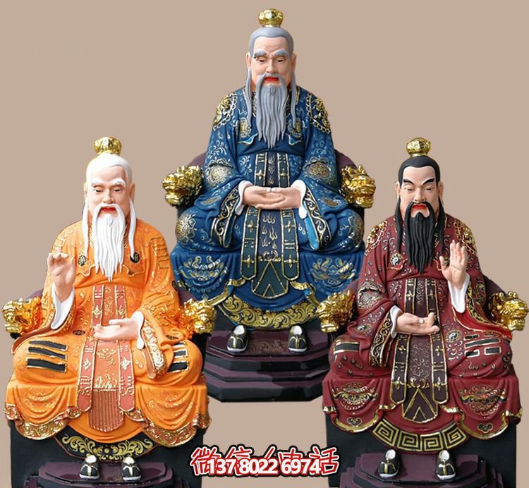 玻璃鋼老子三清尊神佛像，精美彩繪全景展示梵形神寶君